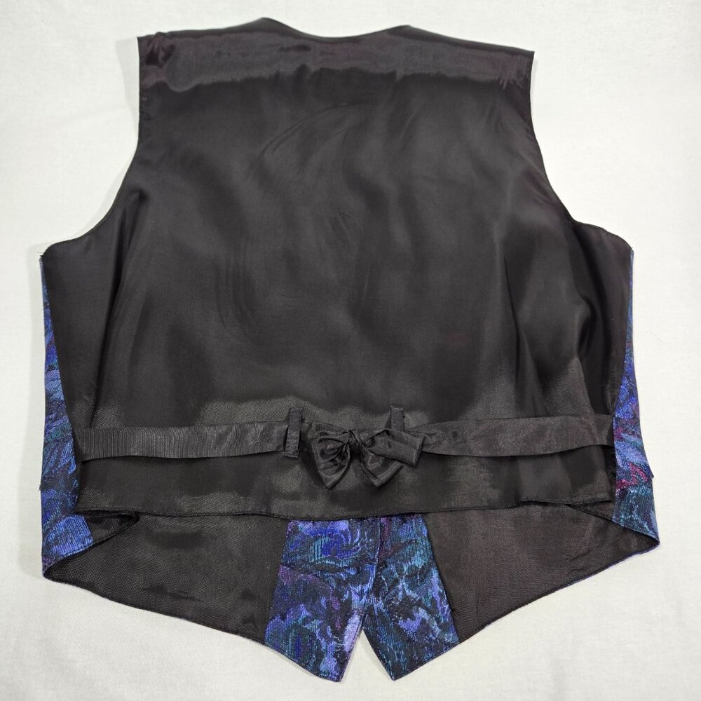 USA Vintage STUDIO by MICHELLE STUART Multicolor Floral JACQUARD Vest Women Sz M - Picture 12 of 17
